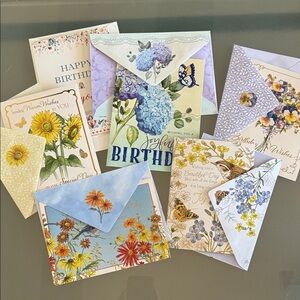Floral Greeting Card Set with Envelopes (6 Cards & Envelopes)